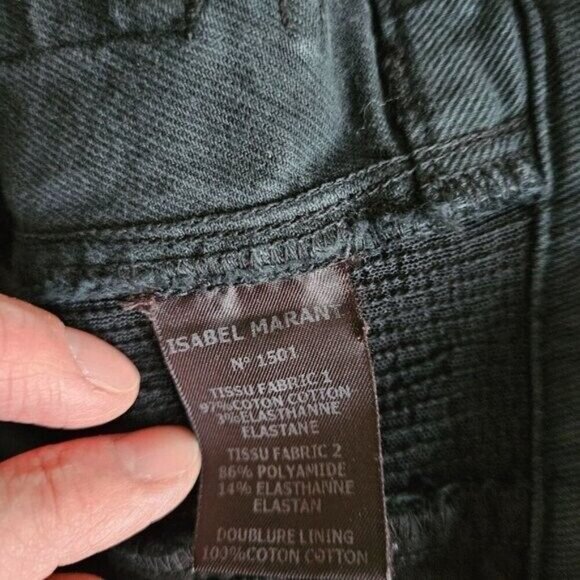 Isabel Marant Etoile Jeans Women 4 Black 1501 Straight Cropped Goth FLAW No Lace - Picture 3 of 16
